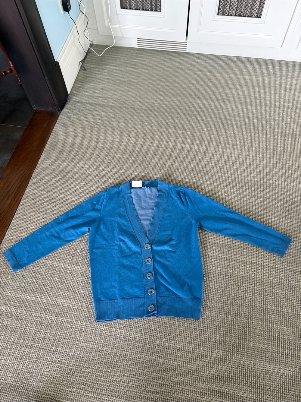 Brand new with tags Pure Amici Blue Button-Front V-Neck Cardigan